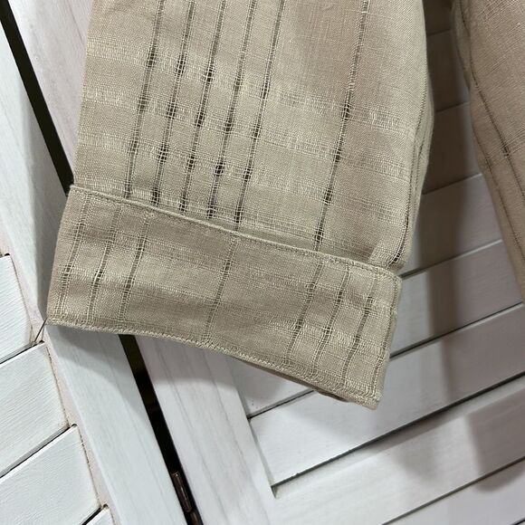 Charter Club Linen Blouse 14 Top Beige Neutral NWOT - Picture 8 of 13